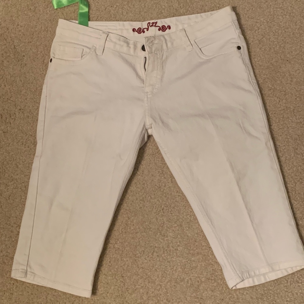 Denim white Capri